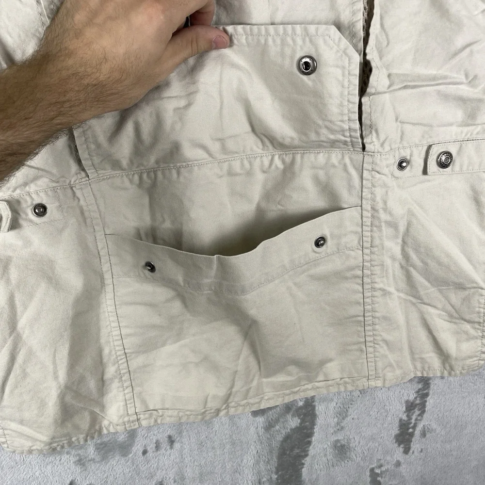 Vintage Banana Republic Safari Vest Mens XS Tan Utility Multi Pocket Fishing 90s